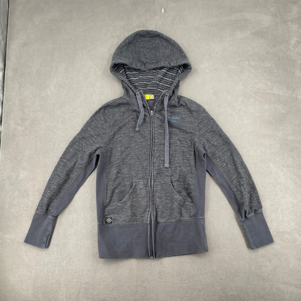 Rudis Womens Full Zip Hoodie Gray Space Dye Athletic Sweatshirt Size M 8238
